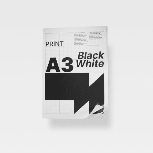 A3 Plus Black White