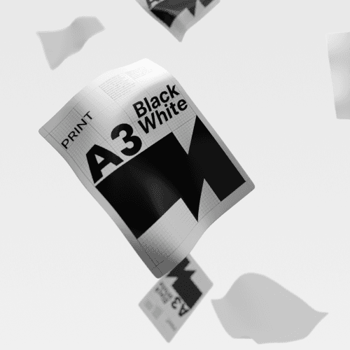 A3 Plus Black White